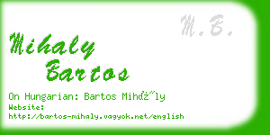 mihaly bartos business card